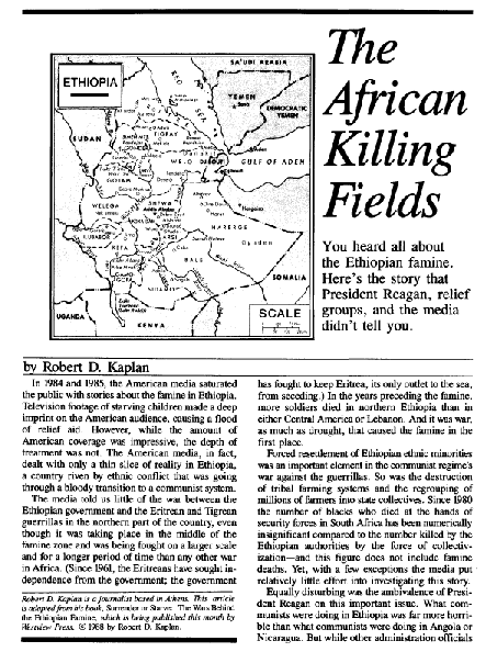 Ethiopia's Killing Fields-Robert Kaplan